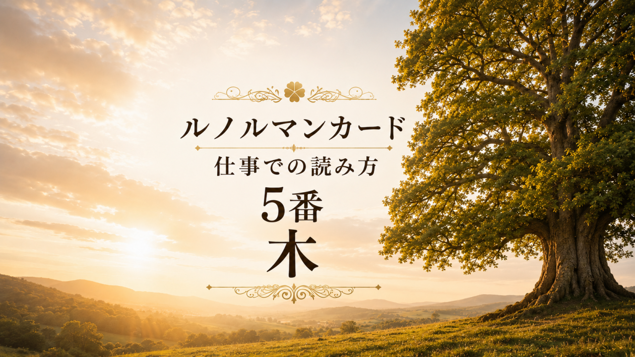 大阪・箕面占いスクール　原 史恵 | ルノルマンカード読み方のコツ「木」　仕事をテーマに占った場合
